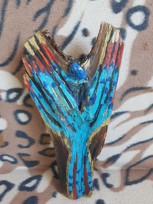 Feniks rzeźba drewno i farba