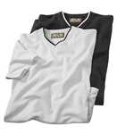 2 X Koszulka męska M czarna biała t-shirt zestaw ATLAS FOR MEN M5047