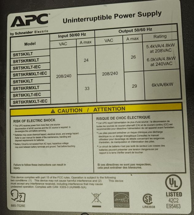 UPS przemysłowy APC 5kVA SRT5KXLT