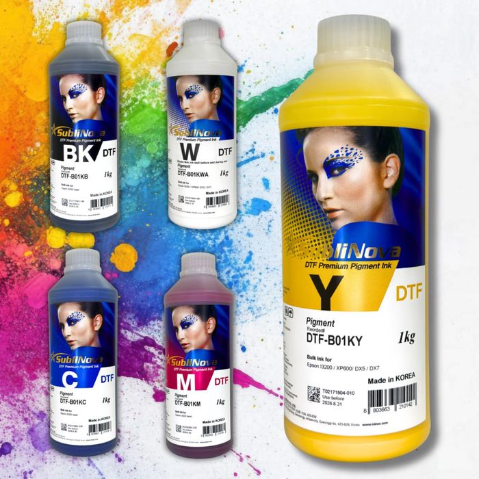 SubliNova DTF чорнила 1л для Epson i3200 XP600 DX5 — 5 кольорів