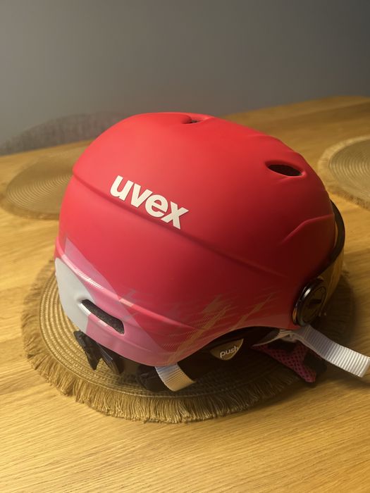 Kask narciarski z przyłbicą szybą Uvex Junior Visor Pro Pink