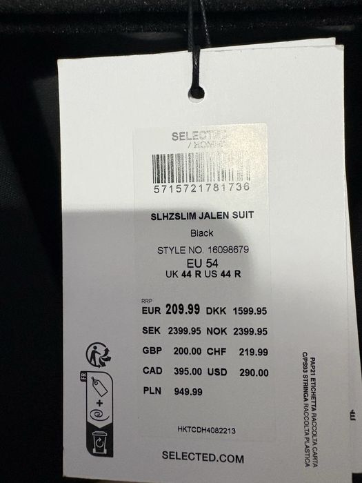 Garnitur czarny męski