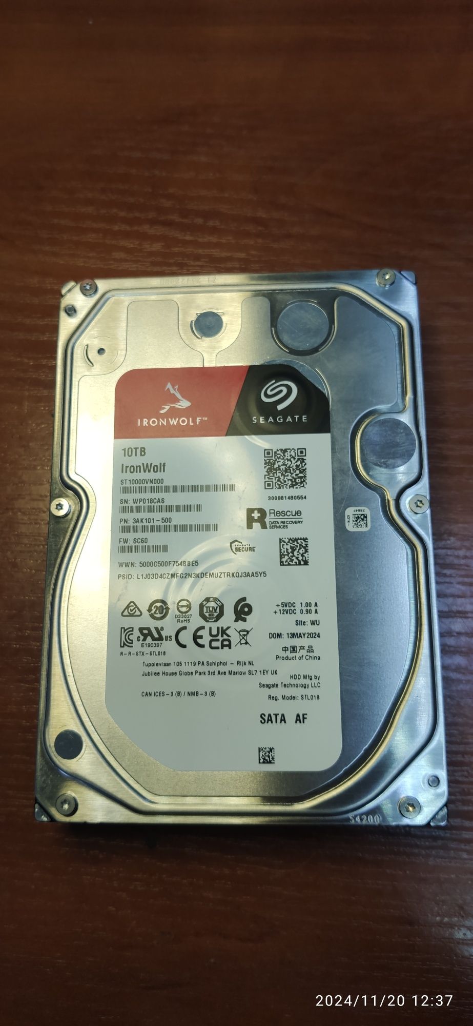 Жорсткий диск Seagate IronWolf Pro 10 TB, дата 13.05.24