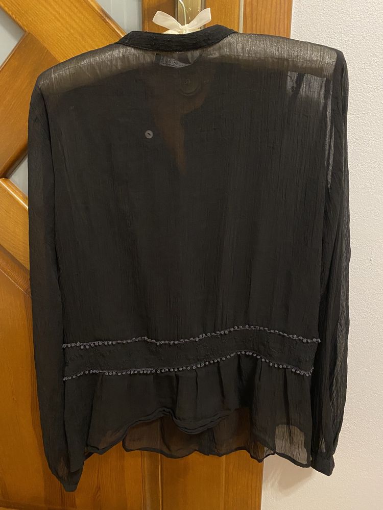 Koszula bluzka na długi rękaw czarna mgiełka Atmosphere M 38
