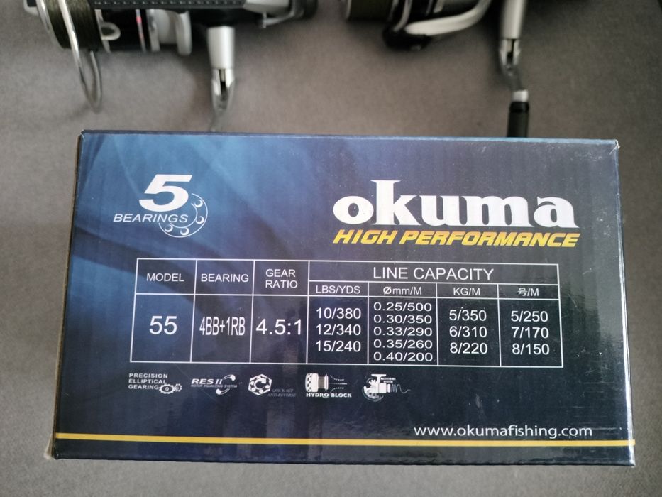 2x Okuma Travertine trb 55 kołowroteki z wolnym biegiem