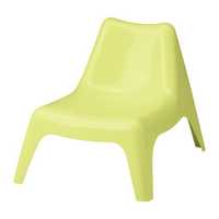 Ikea Dziecięce krzesło ogrodowe BUNSÖ  żółto/limonkowe