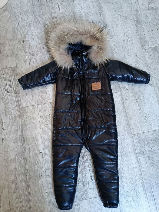 Kombinezon zimowy  LAttante czarny pikowany błyszczący 92 24-36