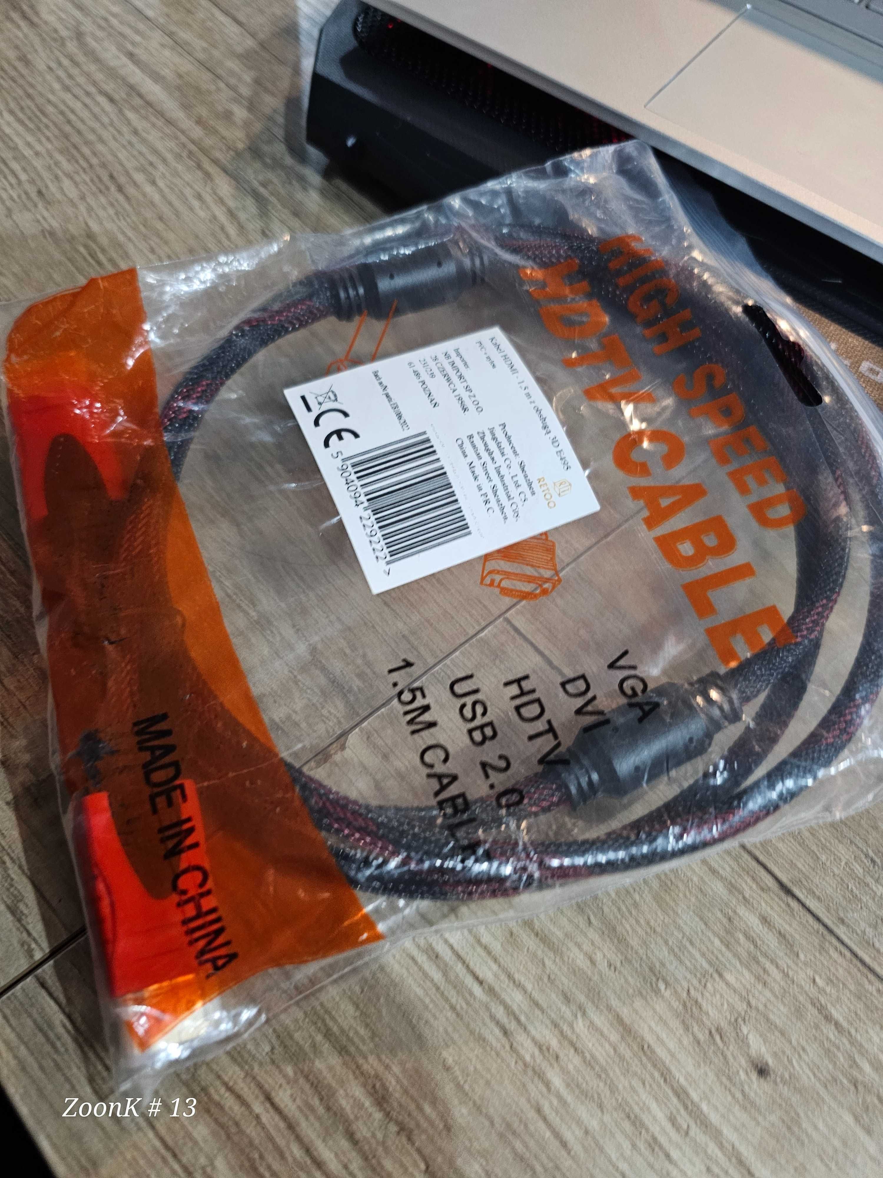 Kabel HDMI 1,5 m ( 4 ) z obłsugą 3D E495