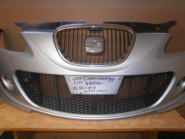 seat leon II MS Design 05-09 zderzak przód przedni srebrny LS7Y ładny