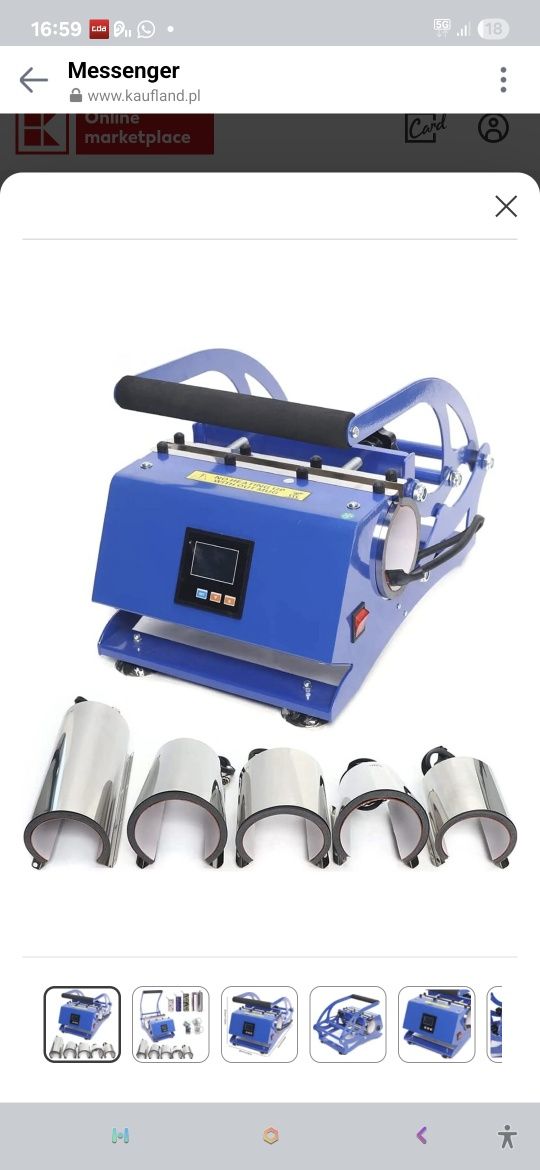 Easybuy 6W1 Prasa Transferowa Do Kubków Diy Drukarka Maszyna Prasowani