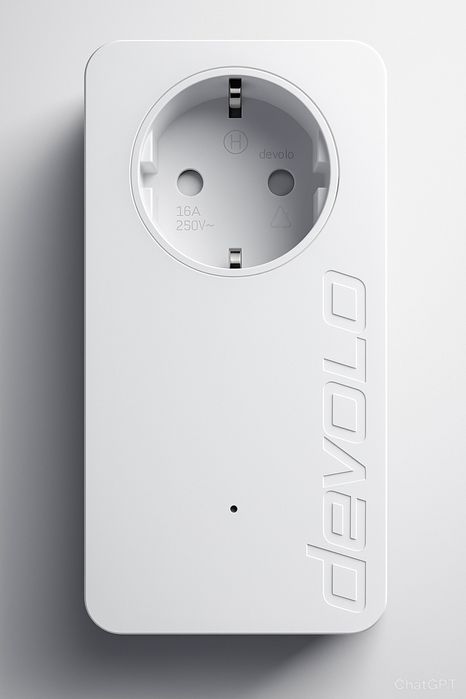 Powerline Devolo com tomada integrada,  Internet pela rede elétrica.