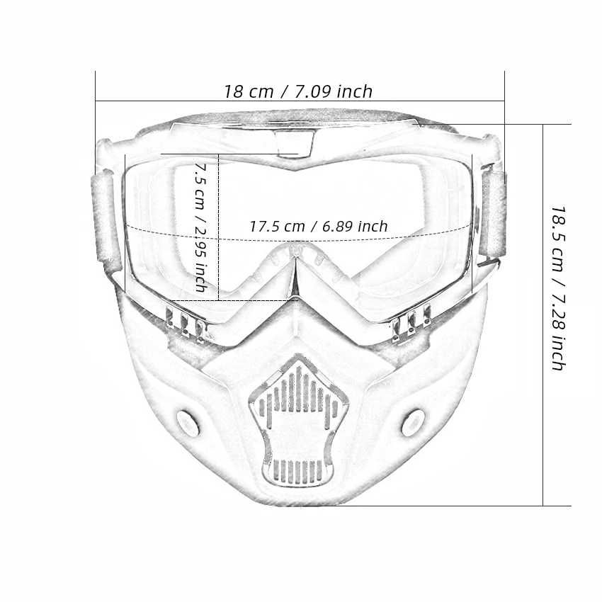 Mascara Óculos e filtro Motociclista Ski Snowboard Paintball Neve NOVO