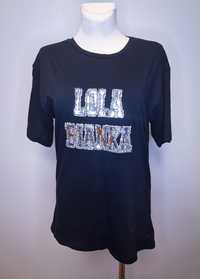 Bluzka Lola Bianka cyrkonie czarna logo uni