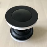 Korek spustowy click-clack z przelewem do umywalki - czarny mat KFA