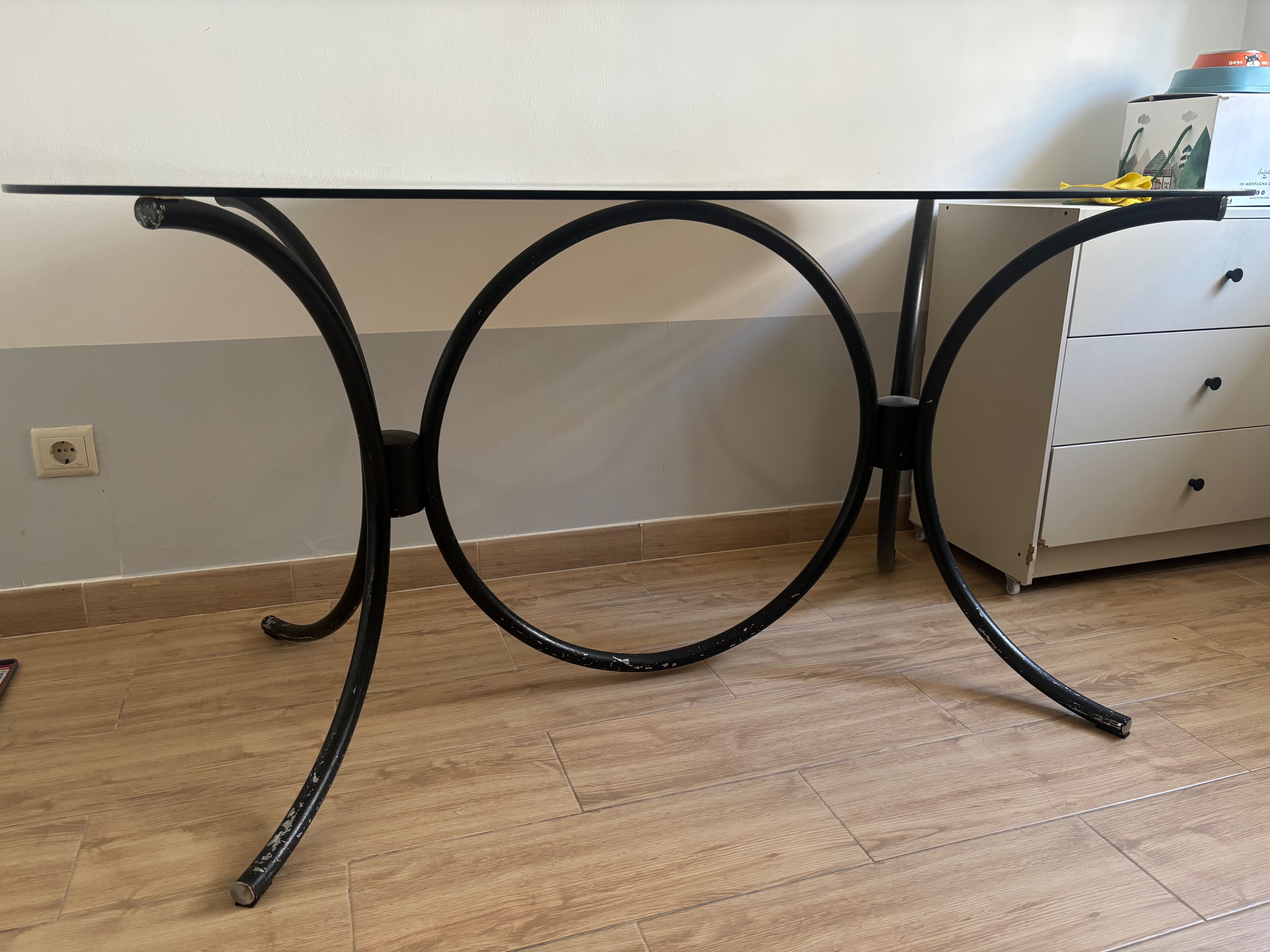 Conjunto mesa de vidro
