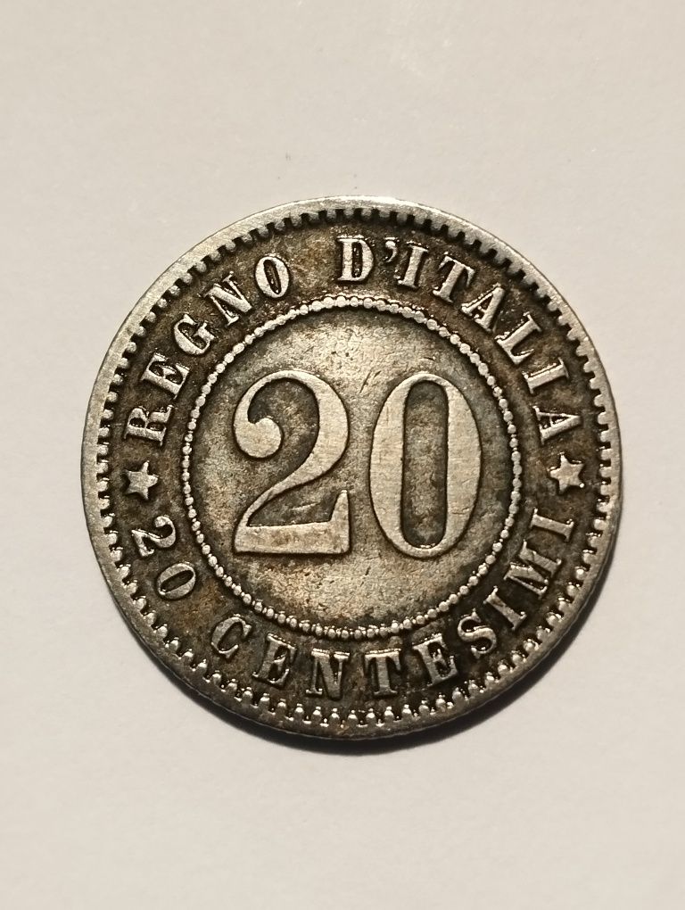 Moeda de 20 Centesimi 1894 de Itália