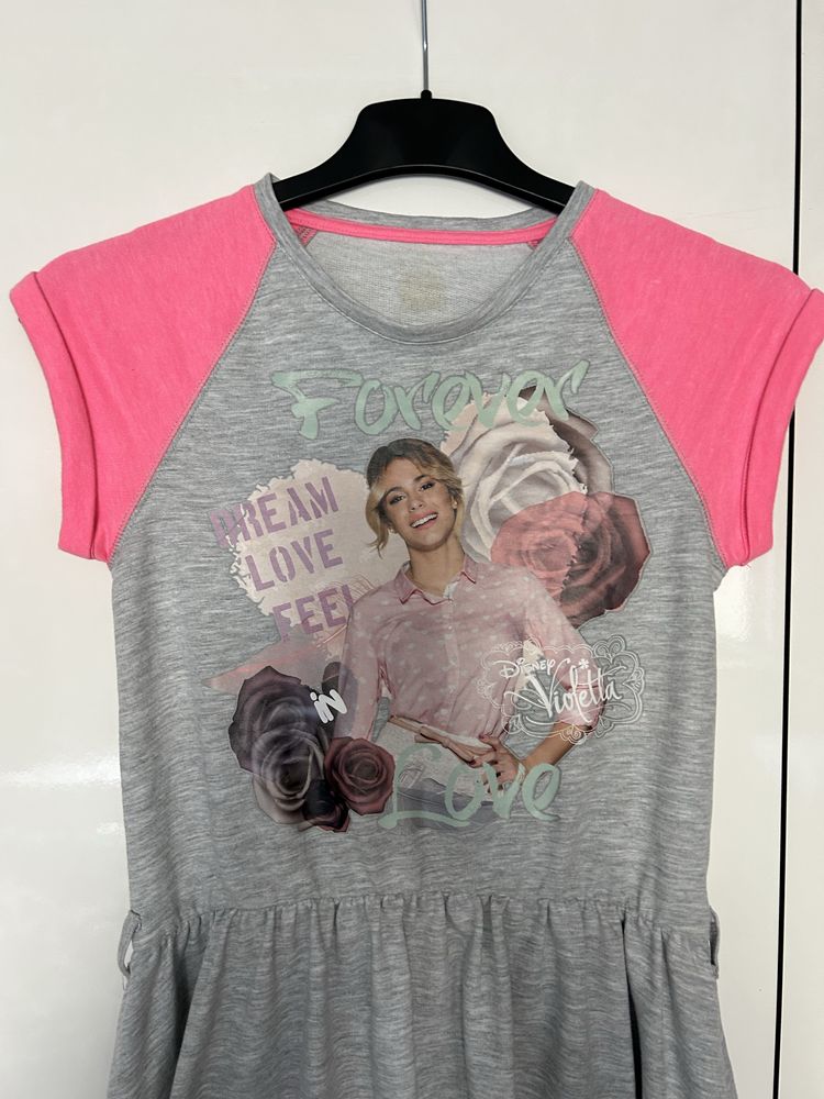Szara Sukienka dla dziewczynki Disney Violetta Rozmiar 140/146