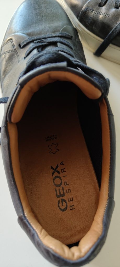 43 Geox męskie sneakersy skóra granatowe buty skórzane