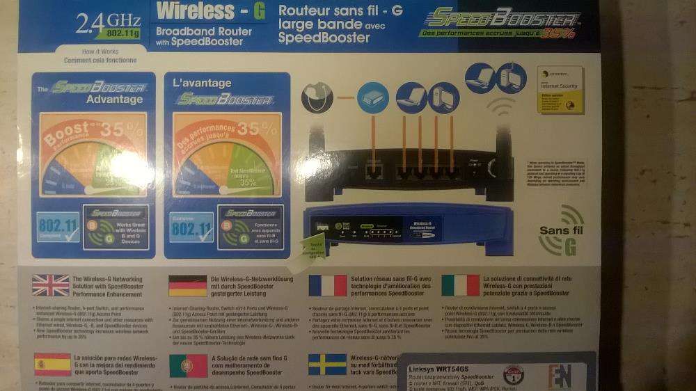 Ruter Bezprzewodowy WiFi Linksys WRT54GS-EU SpeedBooster