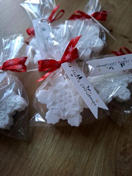 Śnieżynki Mydełka Świąteczne /podziękowanie dla klientów, Upominek