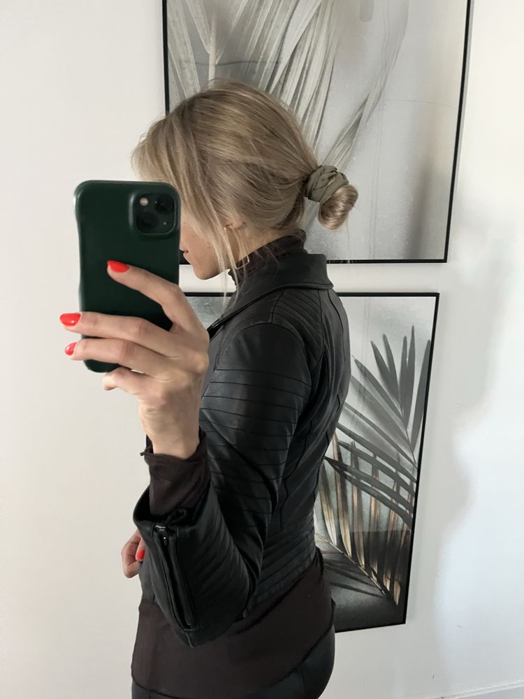 Kurtka skorzana biker DKNY Donna Karan New York S