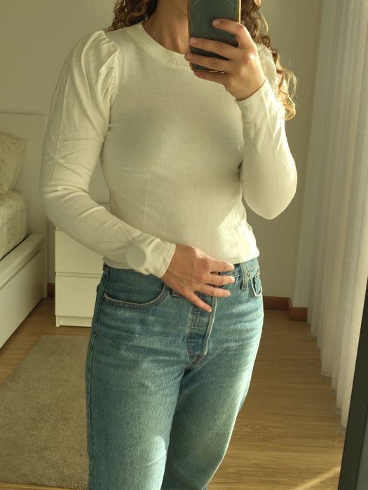 Camisola malha branca Stradivarius
