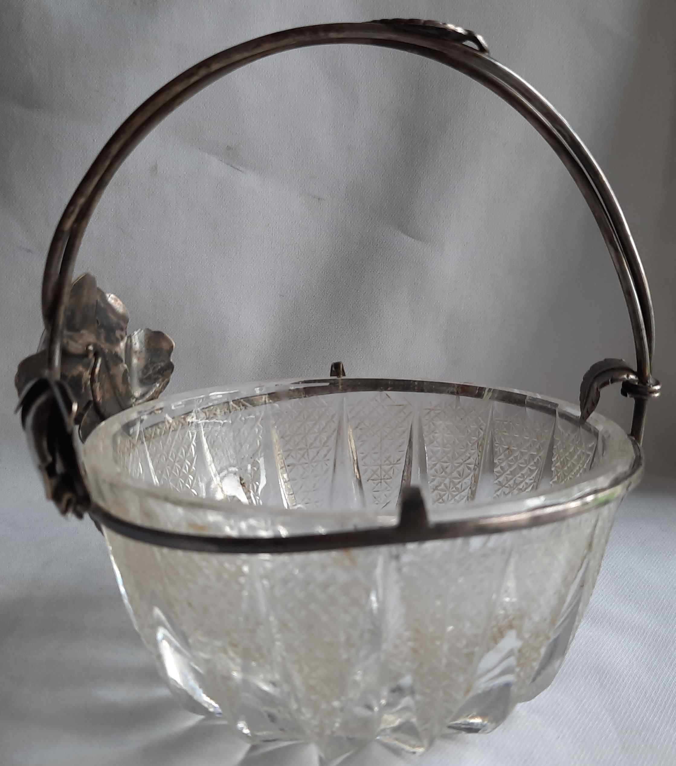 Cukiernica z Różą Plater Szkło Vintage Prl