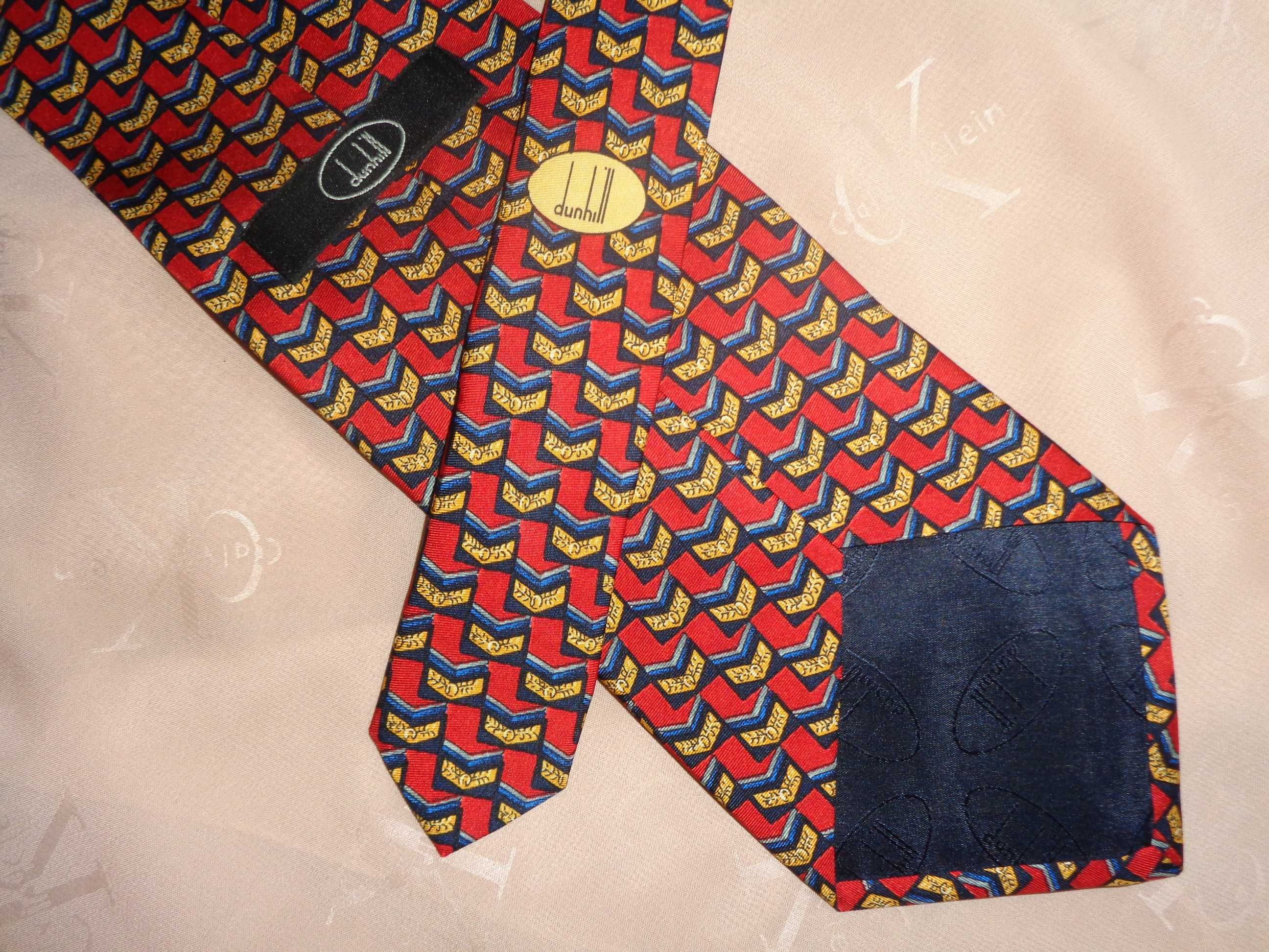 DUNHILL 100% Silk NOWY luksusowy oryginalny jedwabny krawat OKAZJA
