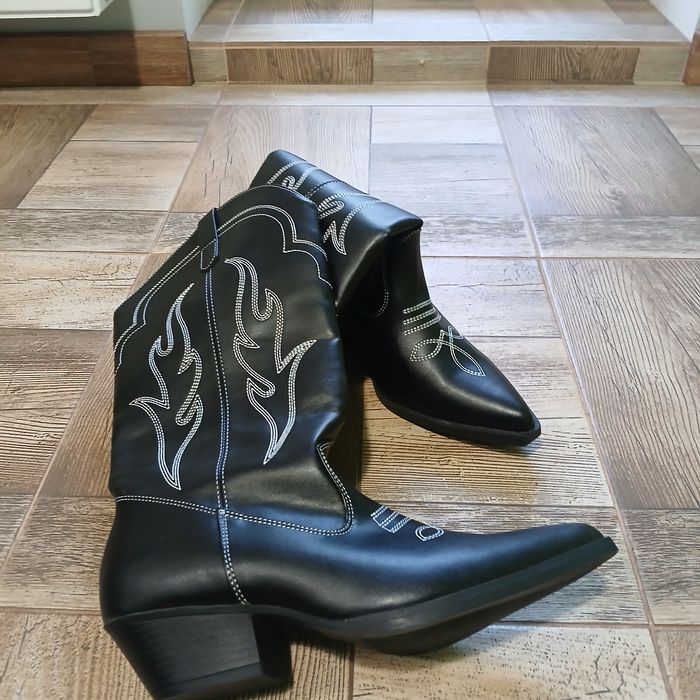 Сапоги козаки чорні