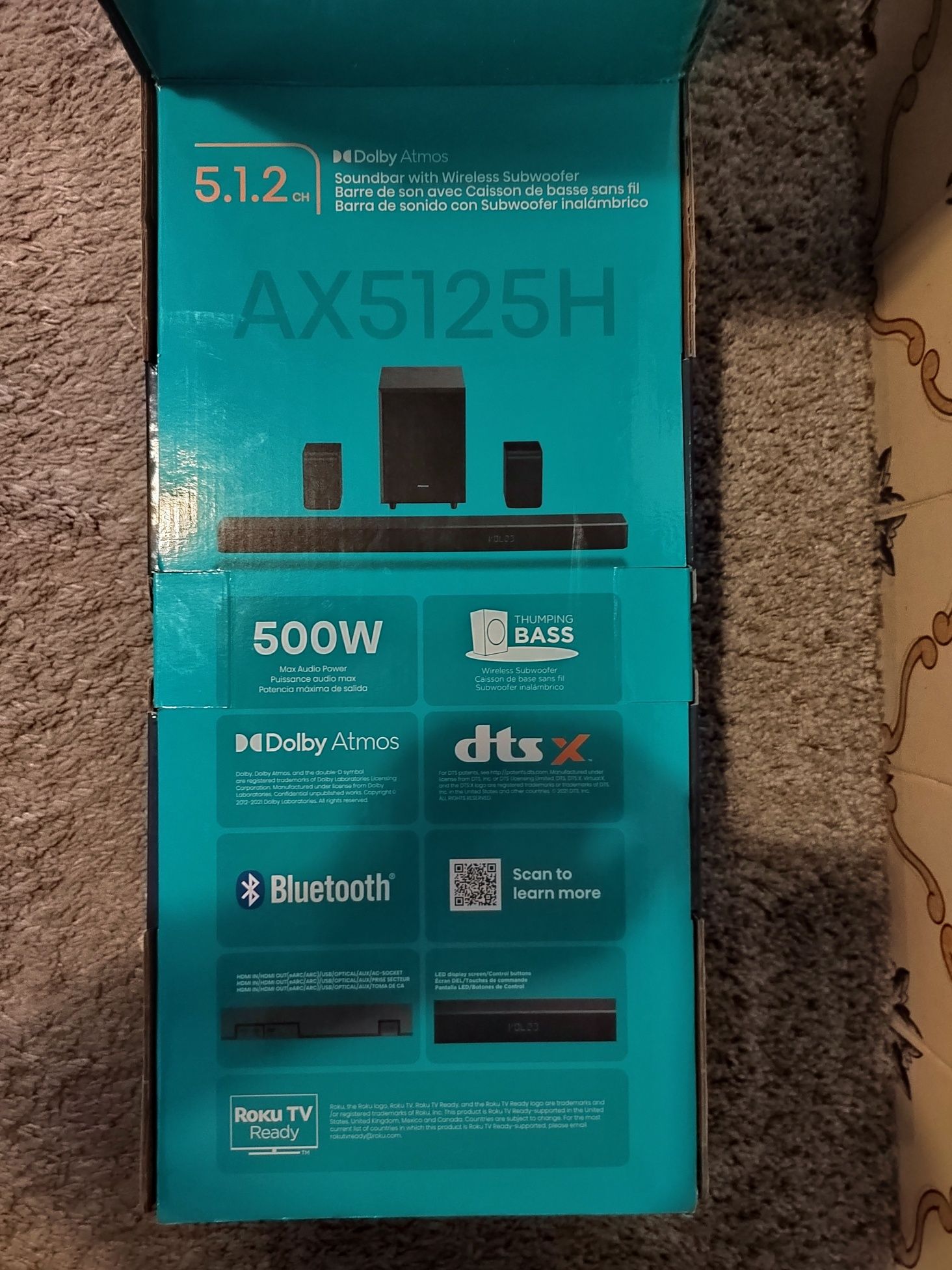 Vendo Soundbar Ax5125h 5.1.2 Atmos