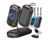 NOWY Powerbank solarny 20000 mAh 5xUSB, latarka, Qi MOCNY