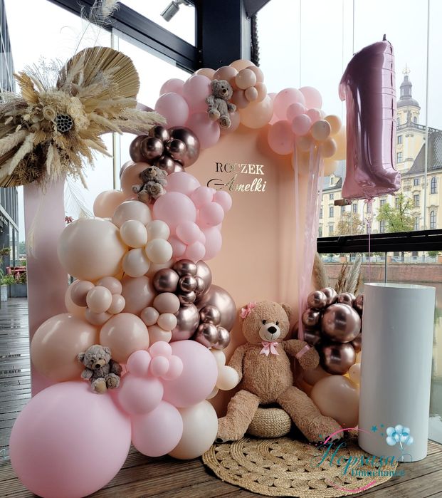 Cyfry led, neon, scianka cekinowa,fotel paw, balony