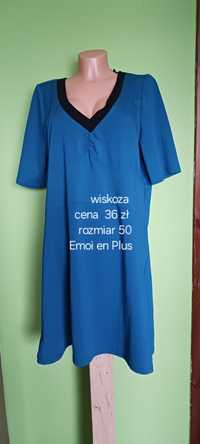 Niebieska prosta sukienka  Emoi en Plus rozm.50