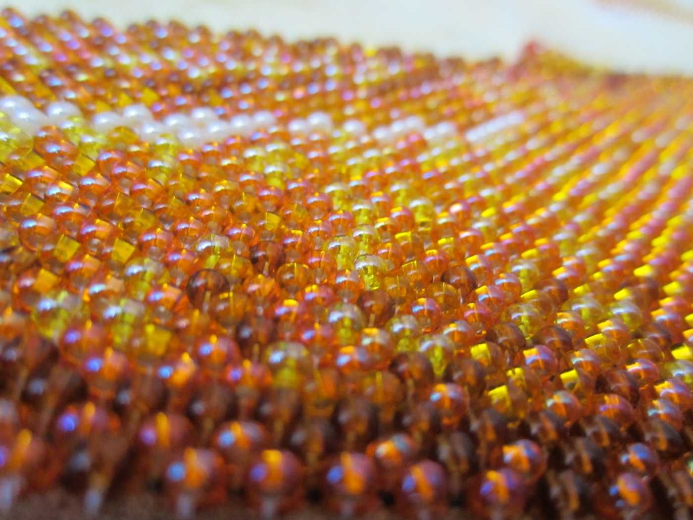Złoty karp - obraz haftowany koralikami