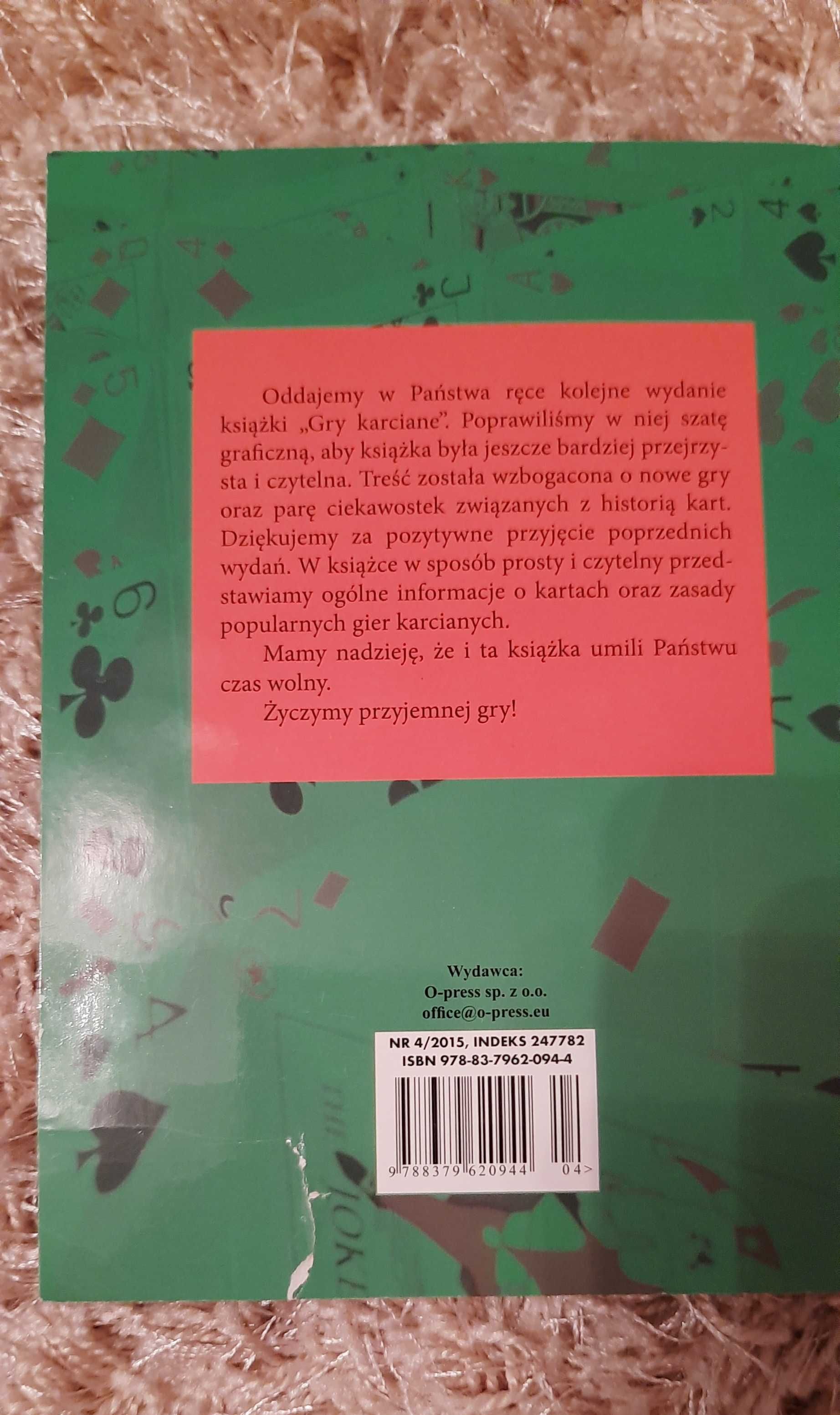 Gry karciane książeczka z zasadami gry w karty