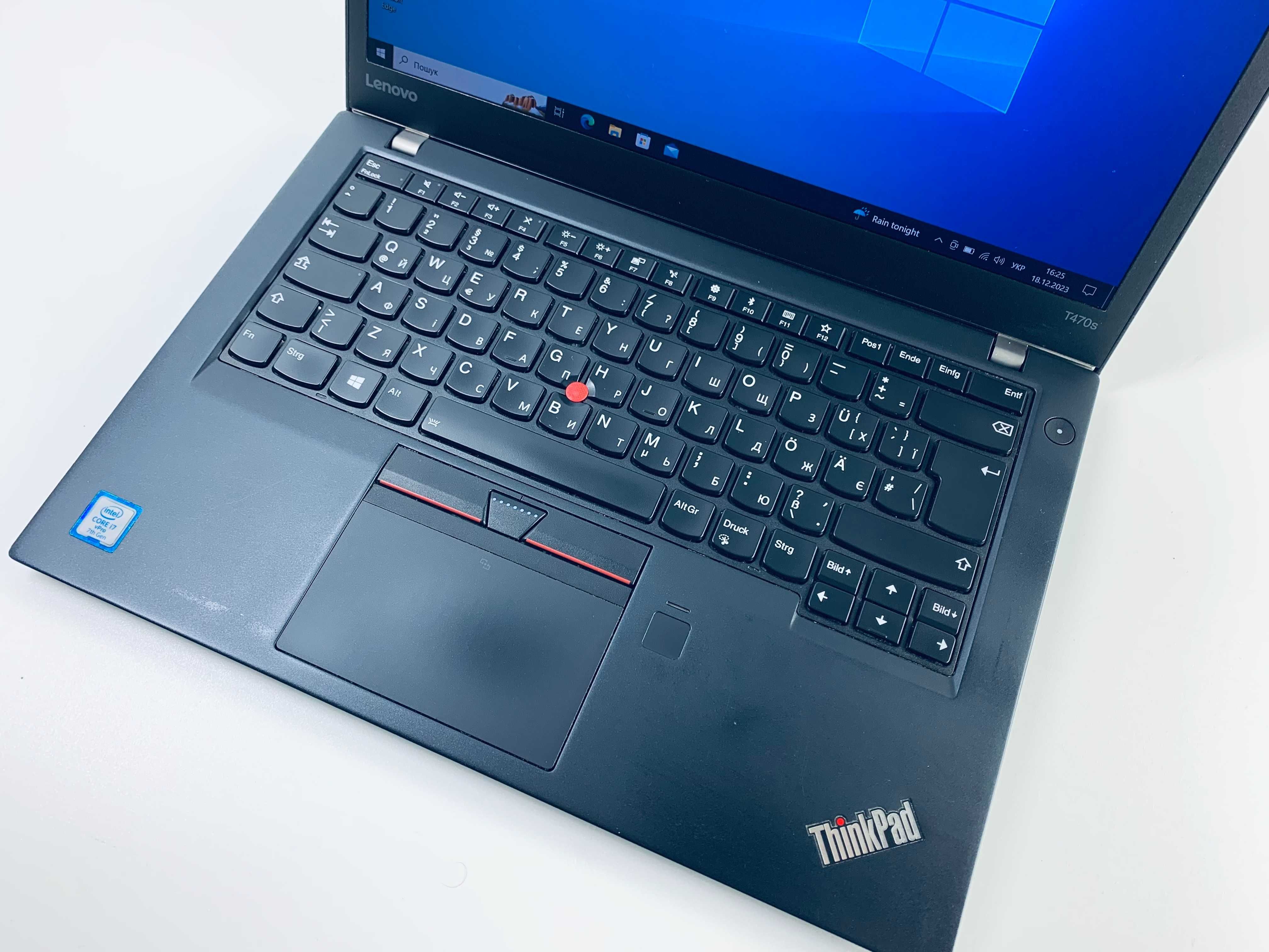 Ноутбук Lenovo ThinkPad T470s/i7-7600U/8GB/256nvme/IPS