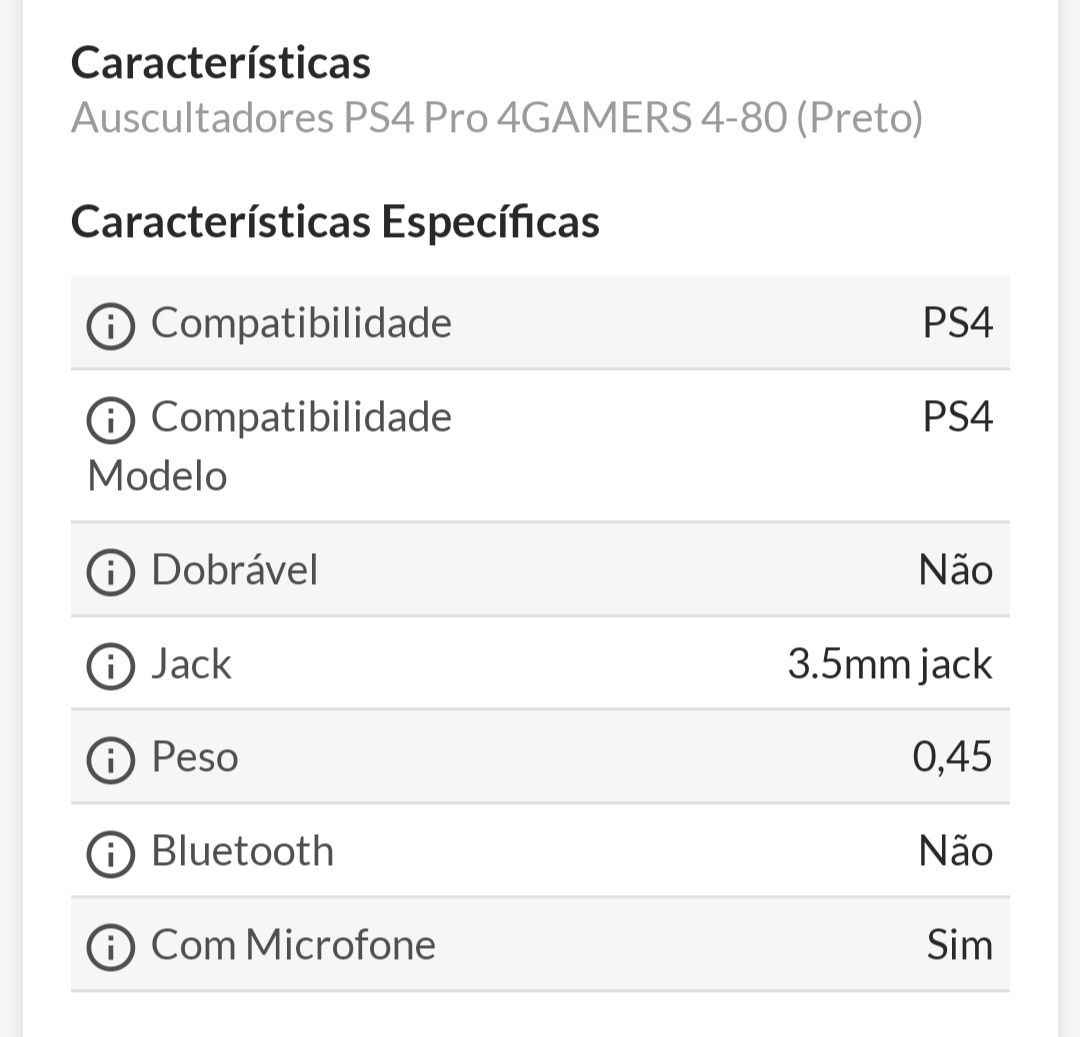 Auscultadores PS4 PRO 4GAMERS 4-80 pretos