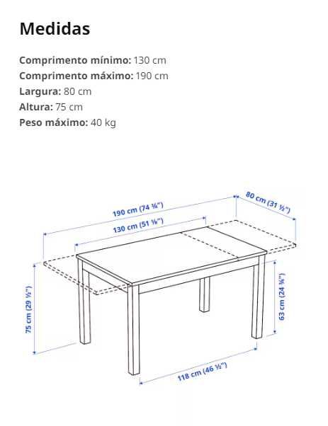 Mesa extensivel IKEA LANEBERG