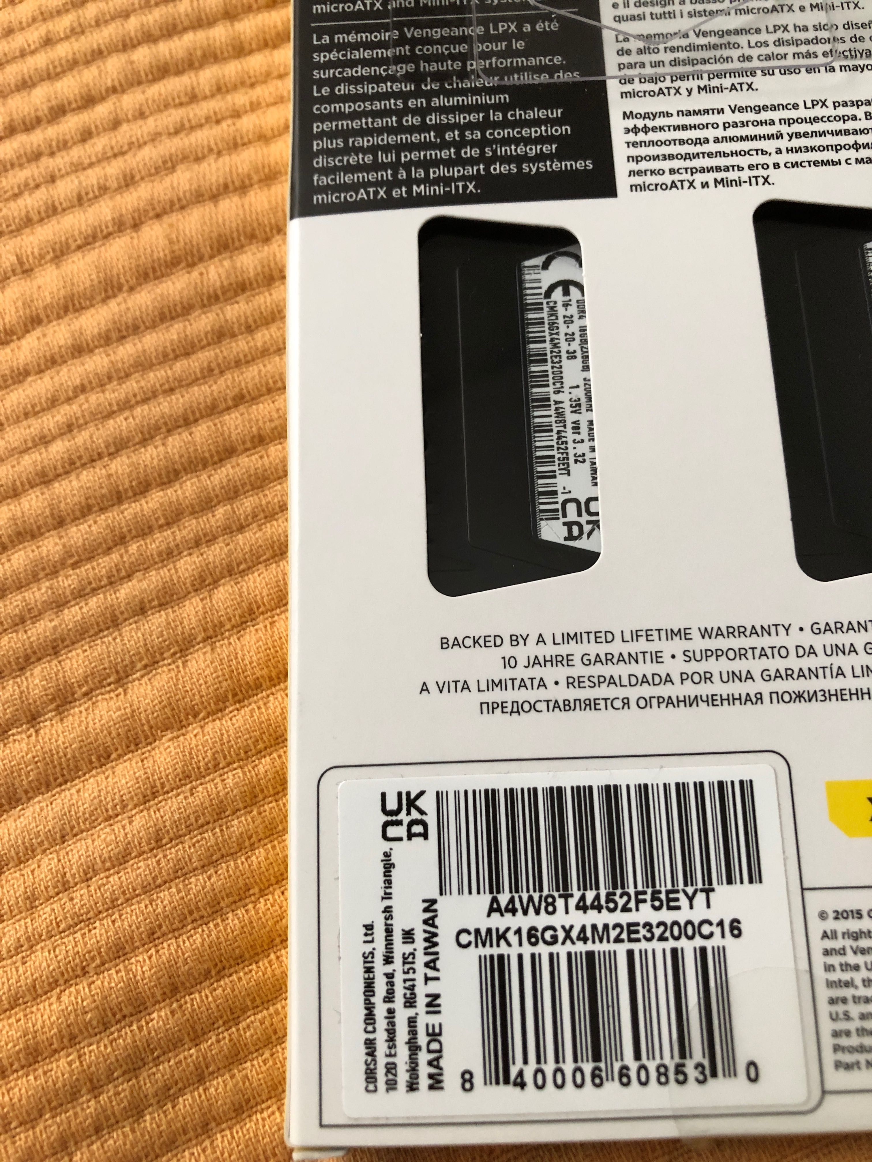 Memoria 8 gb ddr4 pc3200 c16 corsair 1x8gb vengeance lpx