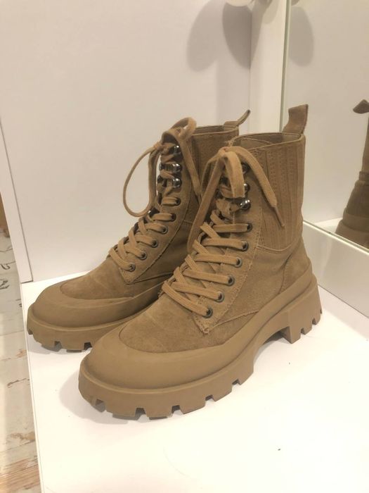 Осінні чоботи zara, натуральний замш оригінал, іспанія