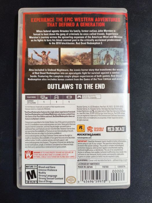 Картридж Red Dead Redemption для Nintendo Switch
