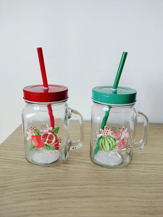 2 canecas copo com tampa e palhinha • novo!