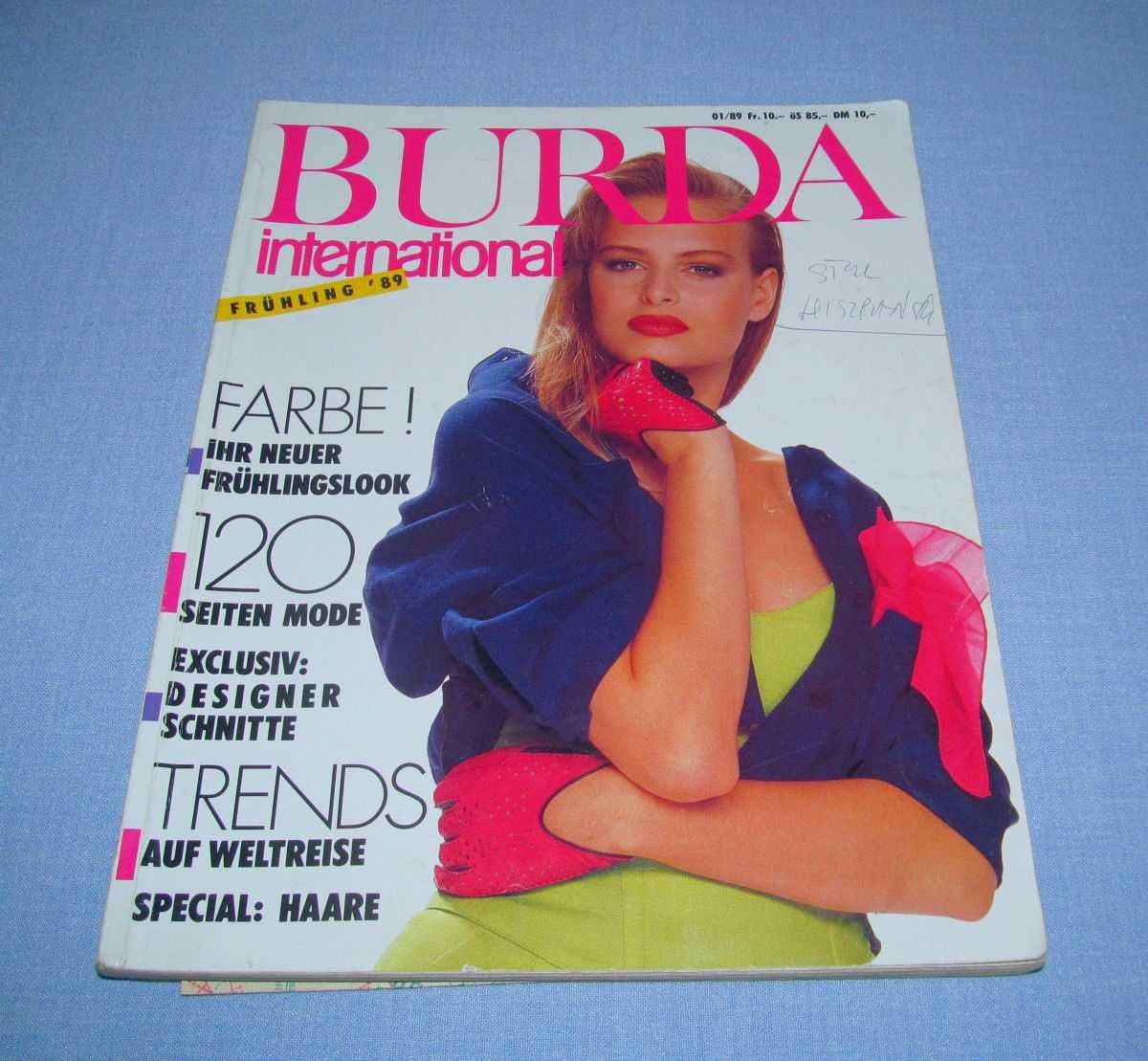 Burda International Wiosna 1989 moda szycie wykroje