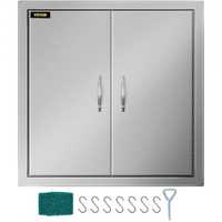 Portas duplas de parede dupla 61x61cm Ilha BBQ em aço inox