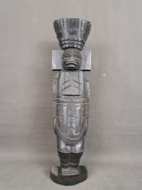 Rzeźba drewniana Tula Toltec, wojownik, Meksyk, wys. 45,5 cm