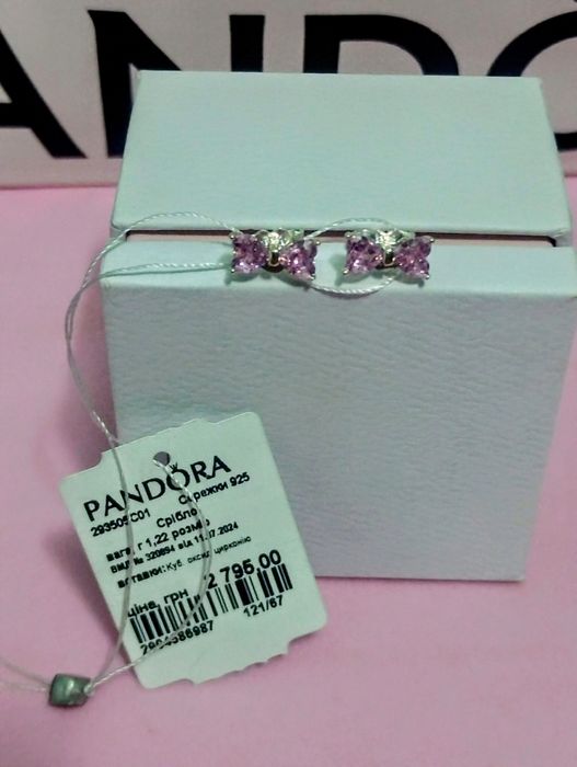 Сережки Пандора Pandora оригінал срібні нові