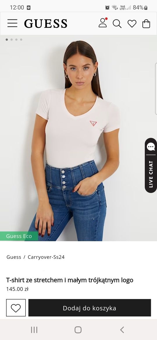 Nowa oryginalna koszulka Guess damska M/L