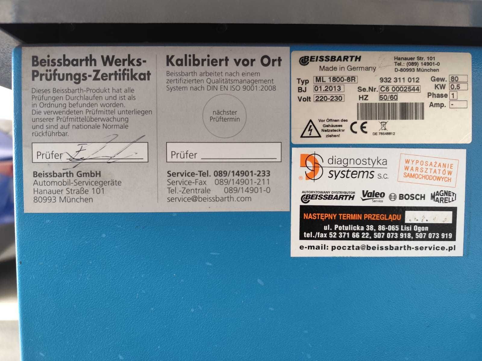 BEISSBARTH MICROLINE ML 1800-8R geometria zbieżność kół