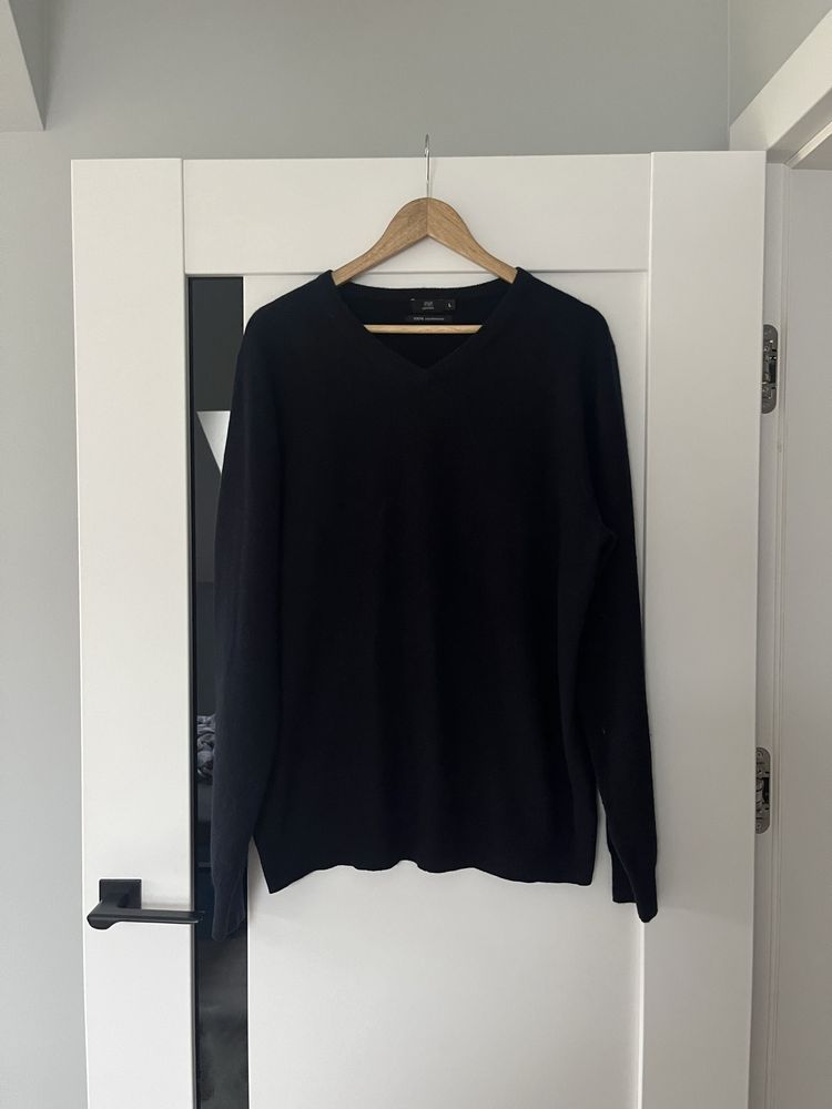 F&F kaszmirowy sweter granetowy XXL