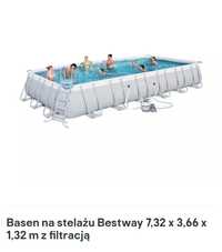 Basen na stelażu Bestway 7,32 x 3,66 x 1,32 m z filtracją